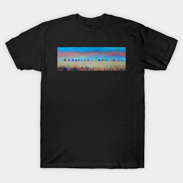 Beach Huts T-Shirt by FrancesArt